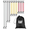 Cat 12 pc Flat Bungee Cord w/Safety Finger Hook 240334